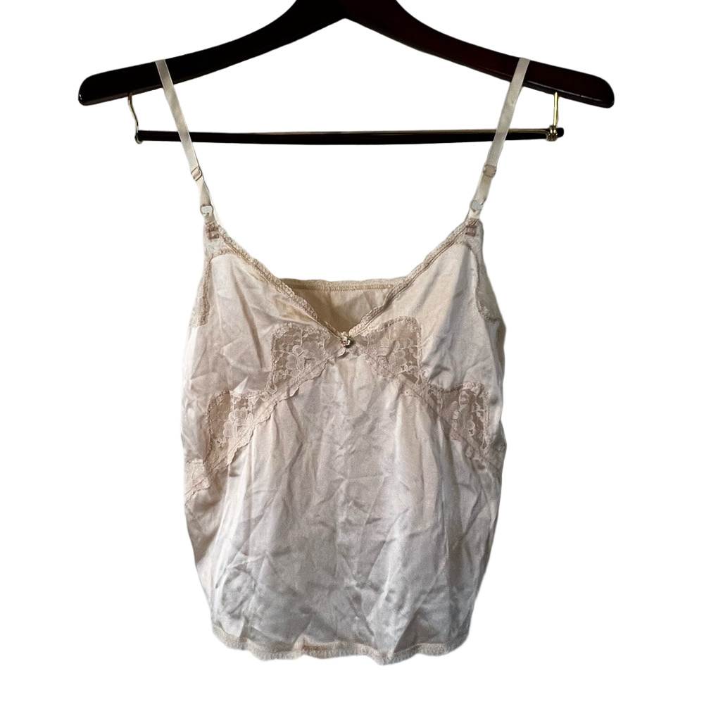 Vintage Cream Lace Trim Camisole